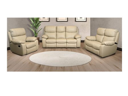 Earthline Reno Leather Upper Couch - Cream Online Hot Sale