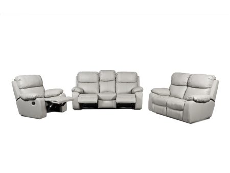 Earthline Milano Fabric 3.2.1 3 Action Recliner Lounge Suite Taupe Cheap