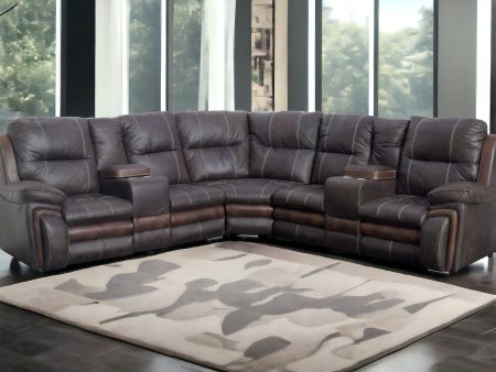 Everest Corner Sofa 3 Piece Brown Supply