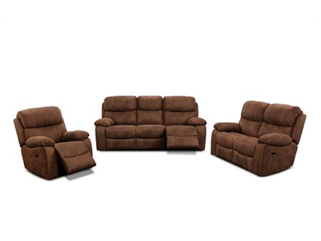 Earthline Ariana 3.2.1 5 Action Recliner Lounge Suite Brown Hot on Sale