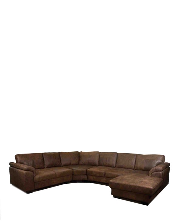 Earthline Sabie 4 Piece Couch With Chaise - Brown Cheap