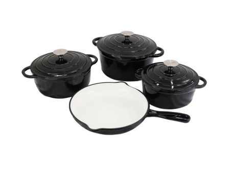 CTH 7 Piece Cast Iron Pot Set - Black on Sale