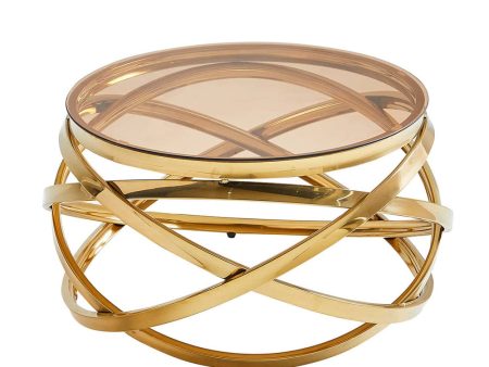 Rose Gold Round Abstract Coffee Table Supply