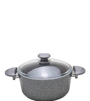 OMS Non Stick 26cm Granite Deep Casserole - Grey Cheap