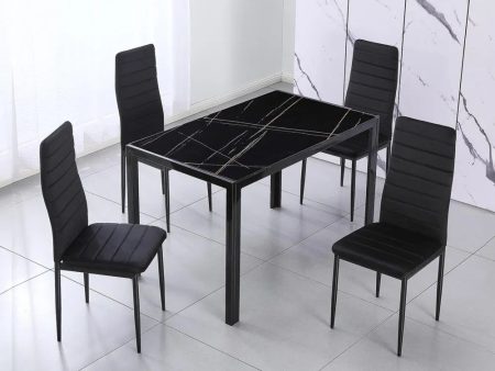 MW34 MW39 Minimalistic Glass Dining Set 1 + 4 Fashion