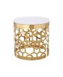 MWCTRG07 Abstract Round Gold And White Coffee Table For Cheap