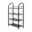 Industrial-Style Metal and Wood Shelf Stand Fashion