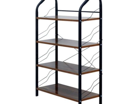 Industrial-Style Metal and Wood Shelf Stand Fashion