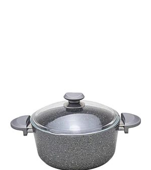 OMS Non Stick 20cm Granite Deep Casserole - Grey Discount