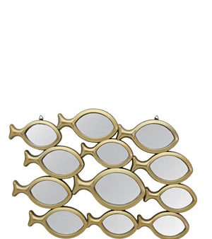 Exotic Designs School Of Fish Mirror - Gold For Cheap