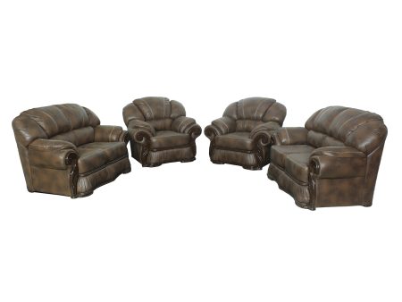 Hollywood Sofa 4 Piece Brown Hot on Sale