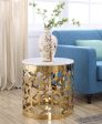 MWCTRG07 Abstract Round Gold And White Coffee Table For Cheap