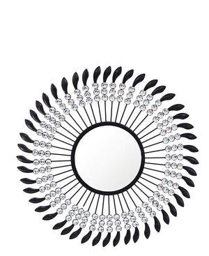 Inception Round Mirror 80cm - Black & Silver Supply